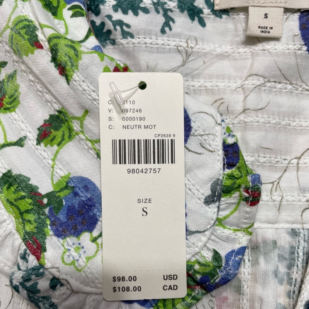 Pilcro by Anthropologie The Kiera Collard Button Front Blouse Size Small NWT - Picture 11 of 11